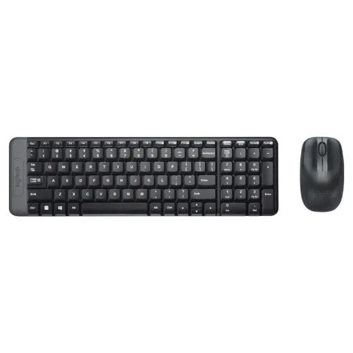 The Logitech MK220 wireless compact keyboard and mouse includes a smaller number pad and ambidextrous mouse with smooth tracking and scrolling for easy navigation.
