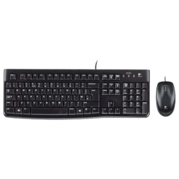 The Logitech MK120 USB desktop is the standard issue ergonomic keyboard and mouse. Full press, easy to read keys and a high resolution scrolling optical mouse for both comfort and speed.