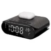 A stylish bedside or desktop radio alarm clock with in-built 15W wireless charging for your phone.