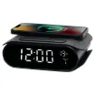 A stylish bedside or desktop radio alarm clock with in-built 15W wireless charging for your phone.