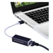 Converts a USB3.0 port into an RJ45 ethernet port for network connection.