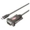 Converts USB C type plug to a DB9 RS-232 serial plug. Suits most operating systems. 1.5m lead. Supports Windows and Mac OS.