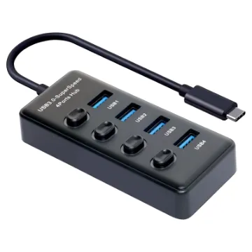 This 4 Port USB3.0 Hub is an ideal solution for providing more USB Type A ports, perfect for using with today’s Ultrabooks and thin-and-light laptops.