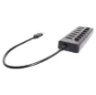 A handy 7 port USB 3.0 hub for those with lots of peripherals! Each connection has a dedicated on/off switch. USB type C power input with type A connection to your computer. 