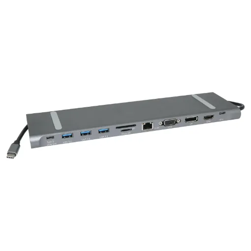 A handy USB C type laptop docking station hub with all the connections you need for working from home.  A must have for anyone using their work laptop with a monitor at home or for families with a single desk for multiple laptops.