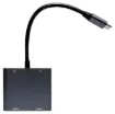 This handy hub features USB C connection to your laptop and provides 2 x HDMI 4K ports, 1 x USB C port and 1 x USB A port. Provides PD pass through charging up to 100W.