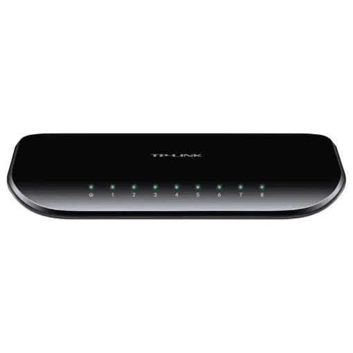 This high speed TP-Link 10/100/1000Mbps ethernet switch will allows up to 8 computers to be connected together. Further computers may be added by daisy-chaining more switches together. Plugpack included.