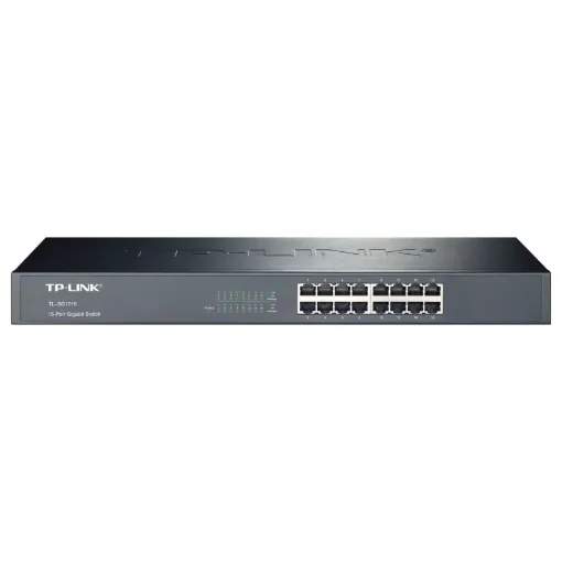 This high speed TP-Link 10/100/1000Mbps ethernet switch will allows up to 16 computers to be connected together. Further computers may be added by daisy-chaining more switches together. Plugpack included.
Rack mountable.