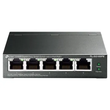 Professional 5-Port Gigabit Easy Smart Switch with 4-Port PoE+
Easy to Use, Multi-Purpose PoE Switch with Powerful Performance