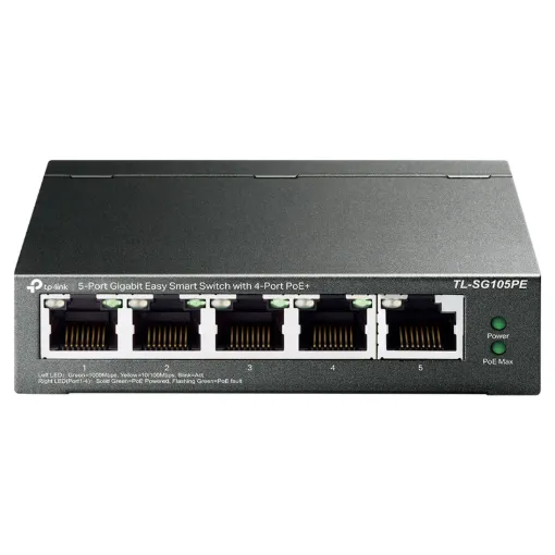 Professional 5-Port Gigabit Easy Smart Switch with 4-Port PoE+
Easy to Use, Multi-Purpose PoE Switch with Powerful Performance