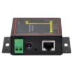 This serial to ethernet converter allows you to easily send serial RS232/422/485/Modbus over ethernet for controlling equipment over longer distances than traditional serial cables. This device can be controlled and set up remotely using a handy web based interface.