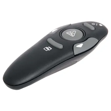 This ergonomic presentation controller replicates the four control buttons of Microsoft PowerPoint.