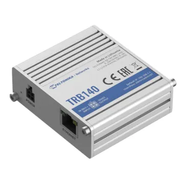 TRB140 is an ultra-small, lightweight, and energy-efficient industrial gateway equipped with mission-critical LTE Cat 4 capabilities, Gigabit Ethernet interface, digital Inputs/Outputs, and micro-USB port.  Because of its compact design, this product is perfect for projects and applications where a sole gadget requires reliable internet connectivit