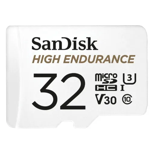 The SanDisk High Endurance microSD Card 32GB gives you the peace of mind that your dash cam, home monitoring or security system will capture crucial footage when it happens, recording and re-recording worry-free.