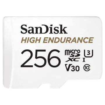 The SanDisk High Endurance microSD Card 256GB gives you the peace of mind that your dash cam, home monitoring or security system will capture crucial footage when it happens, recording and re-recording worry-free.