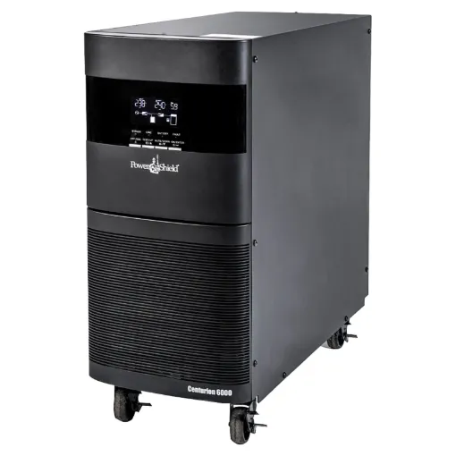 For critical loads the PowerShield PSCE6000 Centurion offers the best protection against all potential power disruptions and anomalies. This UPS takes the mains power in AC, converts it to DC and then converts the DC back to AC to feed your equipment.