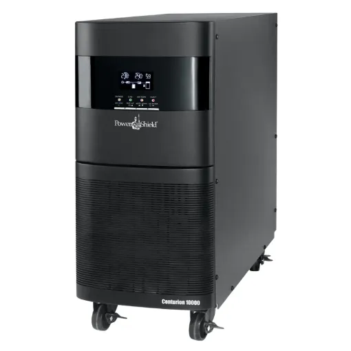 For critical loads the PowerShield PSCE10K Centurion offers the best protection against all potential power disruptions and anomalies. This UPS takes the mains power in AC, converts it to DC and then converts the DC back to AC to feed your equipment.
