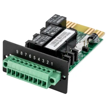The PSAS400 communication card provides contact closures for remote monitoring of your UPS. To meet different application requirements the PSAS400 card is capable of selecting the status of the dry-contact signal (active close or active open) by setting jumper.