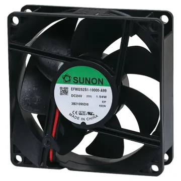 Sunon EF80252S1-1000U-A99. A 24V DC 80mm Sunon Sleeve Bearing Cooling Fan with thermoplastic frame.