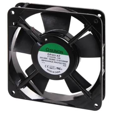 Sunon DP201AT-2122HSL.GN. A 240V AC 120mm Sunon Sleeve Bearing Cooling Fan with diecast aluminium frame.