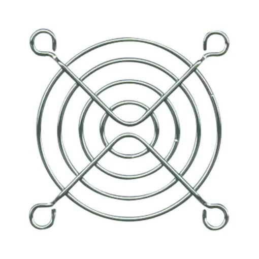 Robust metal grill designed to prevent accidental contact with rotating fan blades. Simply fixes to the chassis via the fan mounting bolts.
