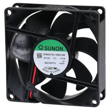 Sunon EF80251S3-1000U-A99. A 12V DC 80mm Sunon Sleeve Bearing Cooling Fan with thermoplastic frame.