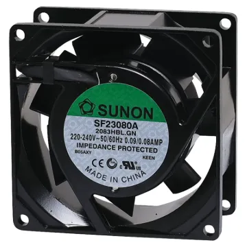 Sunon SF23080A-2083HBL.GN. A 240V AC 80mm Sunon Ball Bearing Cooling Fan with diecast aluminium frame.