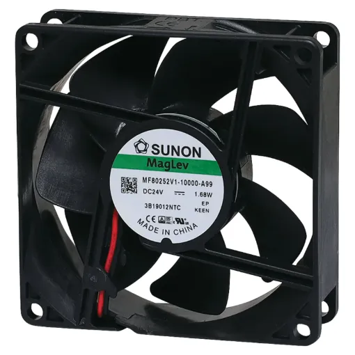 Sunon MF80252V1-1000U-A99. A 24V DC 80mm Sunon Maglev/Vapo Bearing Cooling Fan with thermoplastic frame.