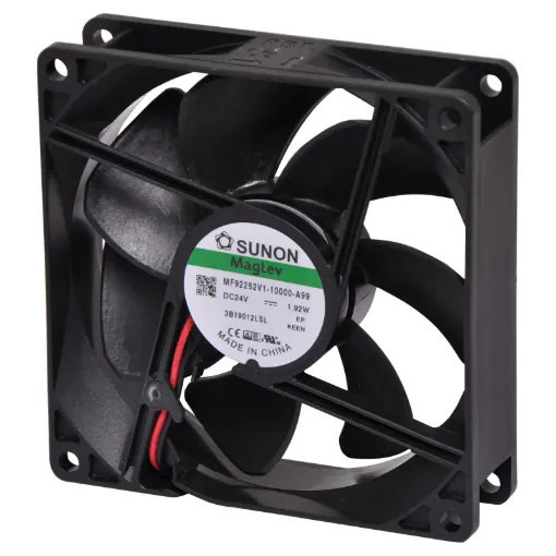 Sunon MF92252V1-1000U-A99. A 24V DC 92mm Sunon Maglev/Vapo Bearing Cooling Fan with thermoplastic frame.