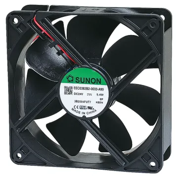 Sunon EEC0382B2-000U-A99. A 24V DC 120mm Sunon Ball Bearing Cooling Fan with thermoplastic frame.