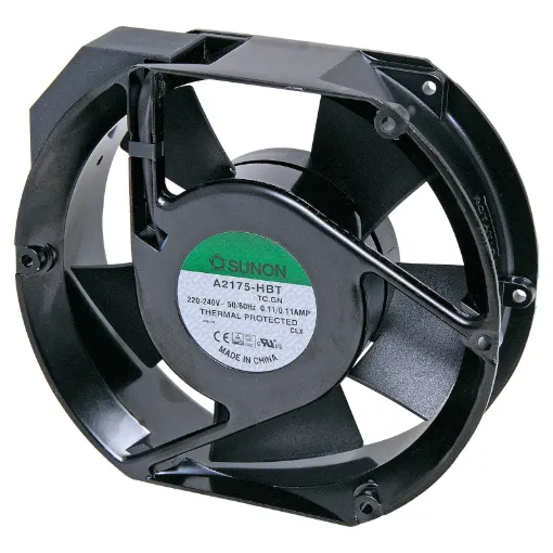 Sunon A2175-HBT.TC.GN. A 240V AC 171mm Axial Sunon Ball Bearing Cooling Fan with diecast aluminium frame.