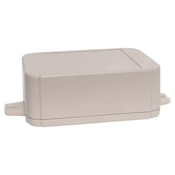 This range of low cost ABS enclosures include mounting ears for surface mounting. In addition, they include a shallow recess on the base and lid to house a membrane or lexan panel. Moulded mounting posts are included in both the base and lid for securing