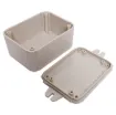This range of low cost 
ABS enclosures include mounting ears for surface mounting. In addition, they include a shallow recess on the base and lid to house a membrane or lexan panel. Moulded mounting posts are included in both the base and lid for securin