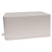 This range of low cost 
ABS enclosures include mounting ears for surface mounting. In addition, they include a shallow recess on the base and lid to house a membrane or lexan panel. Moulded mounting posts are included in both the base and lid for securin