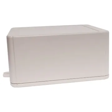 This range of low cost 
ABS enclosures include mounting ears for surface mounting. In addition, they include a shallow recess on the base and lid to house a membrane or lexan panel. Moulded mounting posts are included in both the base and lid for securin