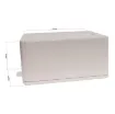 This range of low cost 
ABS enclosures include mounting ears for surface mounting. In addition, they include a shallow recess on the base and lid to house a membrane or lexan panel. Moulded mounting posts are included in both the base and lid for securin