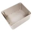 This range of low cost 
ABS enclosures include mounting ears for surface mounting. In addition, they include a shallow recess on the base and lid to house a membrane or lexan panel. Moulded mounting posts are included in both the base and lid for securin