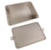This range of low cost 
ABS enclosures include mounting ears for surface mounting. In addition, they include a shallow recess on the base and lid to house a membrane or lexan panel. Moulded mounting posts are included in both the base and lid for securin