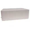 This range of low cost 
ABS enclosures include mounting ears for surface mounting. In addition, they include a shallow recess on the base and lid to house a membrane or lexan panel. Moulded mounting posts are included in both the base and lid for securin