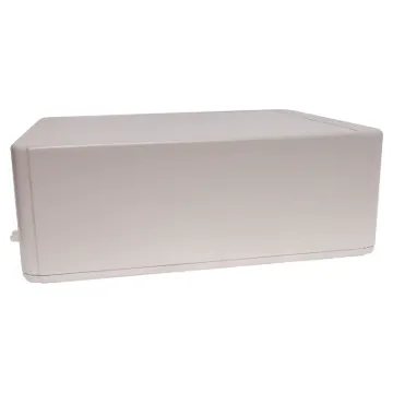 This range of low cost 
ABS enclosures include mounting ears for surface mounting. In addition, they include a shallow recess on the base and lid to house a membrane or lexan panel. Moulded mounting posts are included in both the base and lid for securin