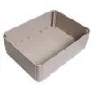 This range of low cost 
ABS enclosures include mounting ears for surface mounting. In addition, they include a shallow recess on the base and lid to house a membrane or lexan panel. Moulded mounting posts are included in both the base and lid for securin