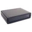 A mini instrument case (105W x 80D x 33Hmm) constructed from translucent black ABS plastic. 4 piece tongue and groove construction. Enclosure panels are easily customisable for your project.