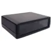 A mini instrument case (105W x 80D x 33Hmm) constructed from translucent black ABS plastic. 4 piece tongue and groove construction. Enclosure panels are easily customisable for your project.