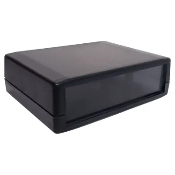 A mini instrument case (105W x 80D x 33Hmm) constructed from translucent black ABS plastic. 4 piece tongue and groove construction. Enclosure panels are easily customisable for your project.