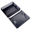A mini instrument case (105W x 80D x 33Hmm) constructed from translucent black ABS plastic. 4 piece tongue and groove construction. Enclosure panels are easily customisable for your project.