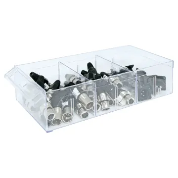 Clear polycarbonate parts trays with two adjustable dividers. These are the same trays used in Altronics shops to store components. Five dividers per tray.
295L x 149W x 74Hmm