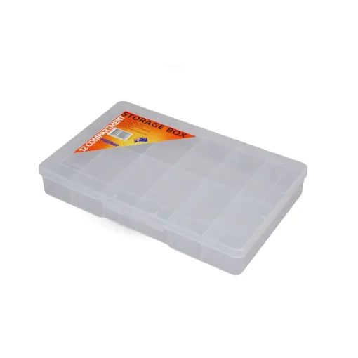 Made from clear, see through plastic. It's ideal for storing nuts, bolts, washers and components. Its also great for First Aid, Medical Operators, Cars, Homes, Offices and Workshops.