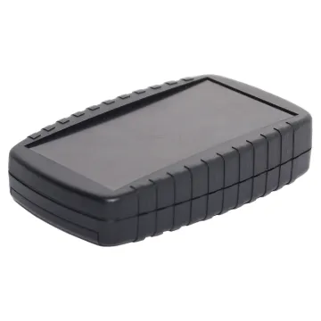 Stylish ABS handheld case with front panel lexan area (64 x 119mm). The slightly tapered design fits comfortably within the hand making it the ideal enclosure for remote control applications.