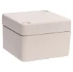 A compact 52x50x35mm sealed box enclosure fitted with solid grey lid. Manufactured by Ritec. Supplied with neoprene lid sealing gasket. With the seal installed, these enclosures meet IP65 dust and hose proof standard.