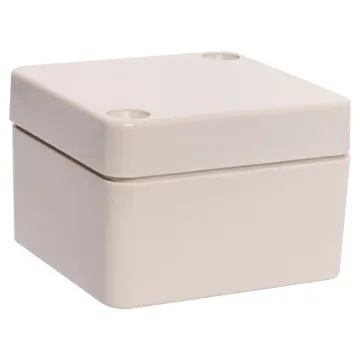 A compact 52x50x35mm sealed box enclosure fitted with solid grey lid. Manufactured by Ritec. Supplied with neoprene lid sealing gasket. With the seal installed, these enclosures meet IP65 dust and hose proof standard.
